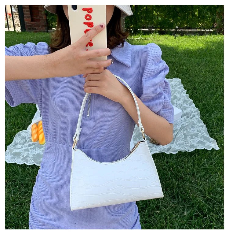 Bolso de Hombro para Mujer con Textura de Cocodrilo Modelo Rouge