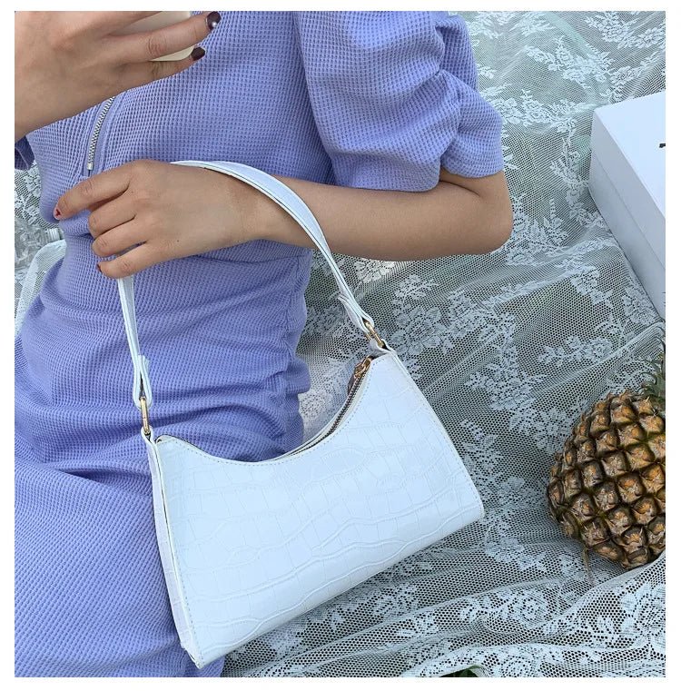 Bolso de Hombro para Mujer con Textura de Cocodrilo Modelo Rouge