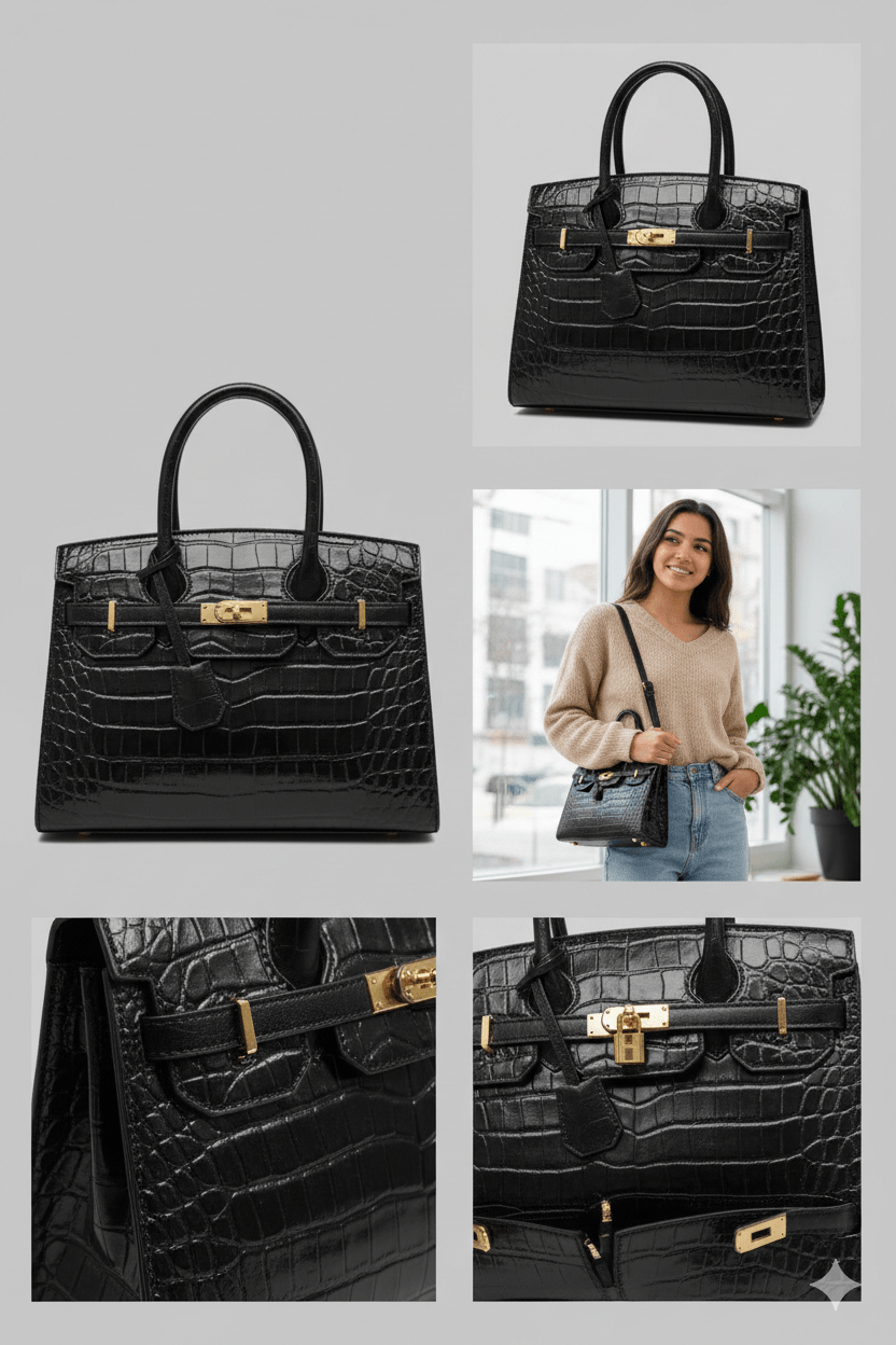 Bolso de Mujer en Piel Sintética Textura Croco Modelo Blinkin