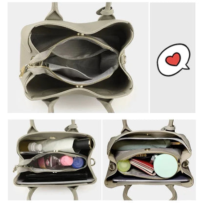 Bolso de Mujer Mediano Estructurado con 3 Compartimentos y Correa Cruzada Modelo Lorraine