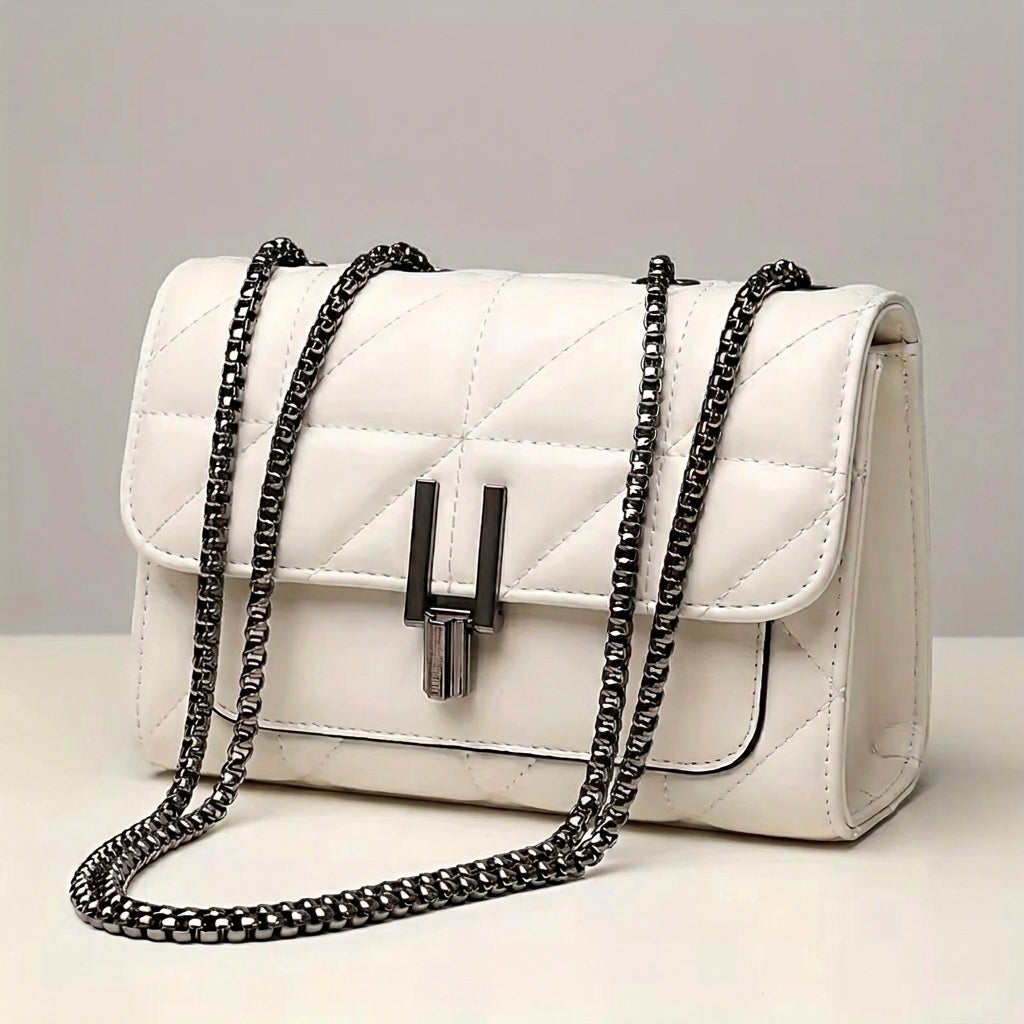 Bolso Bandolera de Mujer Acolchado en Piel sintética con Cadena Modelo Emilly